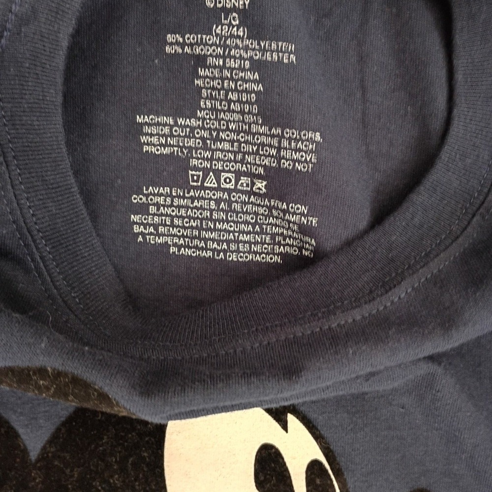 Disney Mickey NWT Mouse Florida Cotton Graphic T-Shirt Navy Blue Mens L 42/44 - Picture 6 of 8